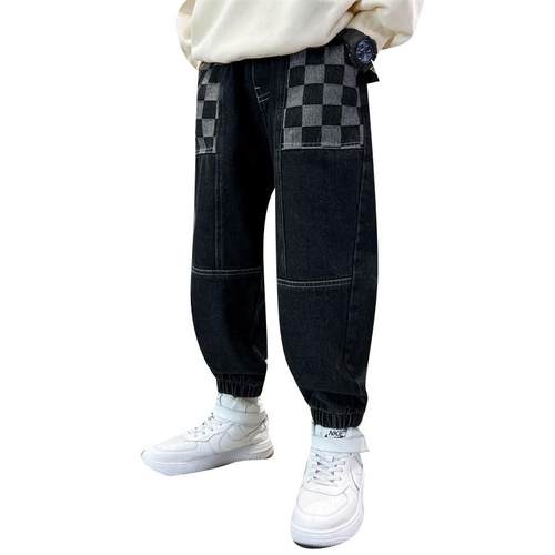 男童秋季牛仔裤休闲裤2023新款儿童裤子春秋款中大童洋气秋装长裤