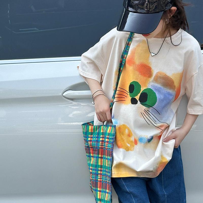 女童短袖T恤夏季2026新款大童夏款洋气卡通上衣儿童韩版时髦夏装