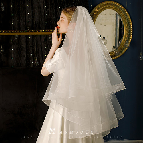 头饰品双层软网造型自拍照蓬蓬纱