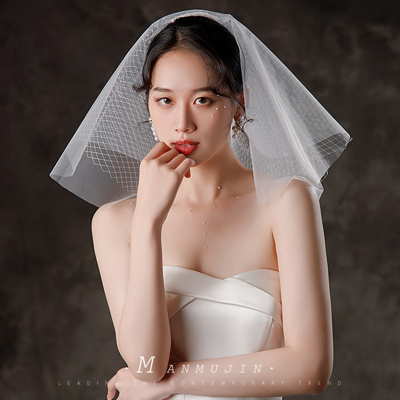 新娘登记领证小头纱求婚拍照头饰