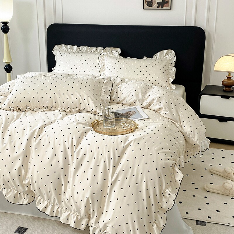 2026新款夏季轻奢真丝四件套花边韩版冰丝学生宿舍床单被套三件套