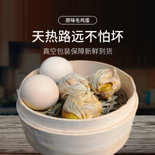 真空包装毛蛋毛鸡蛋喜蛋旺蛋全毛半鸡半蛋蛋包鸡熟的发货不怕路损