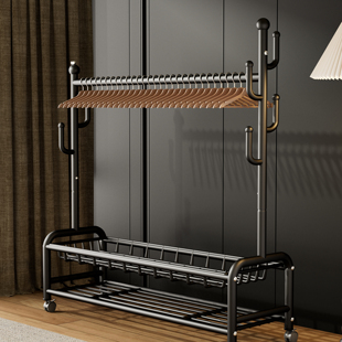 简易衣帽架可移动晾衣架落地室内房间挂衣架子家用卧室衣服收纳架