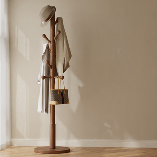 衣架落地衣帽架卧室家用挂衣架简易立式榉木挂衣杆室内挂包架