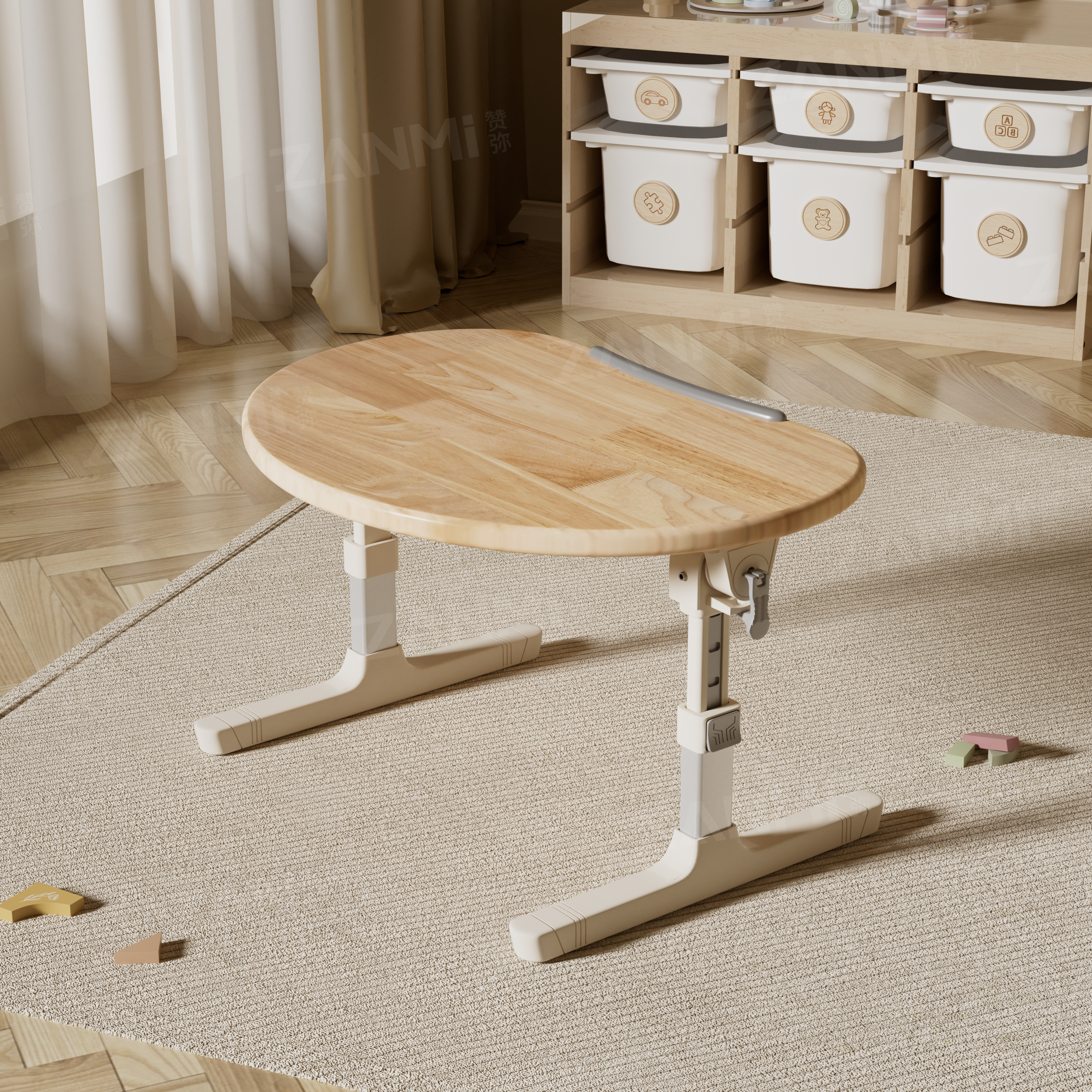 实木花生桌可折叠升降儿童学习桌宝宝书桌游戏玩具幼儿绘本阅读架,住宅家具,儿童桌/手工桌,淘宝优惠券,粉丝福利购,淘宝优惠卷