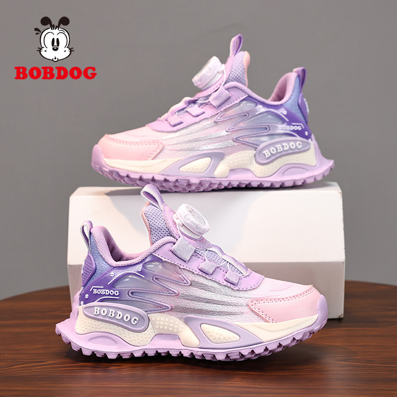 巴布豆儿童运动鞋2026春秋新款网面透气防臭小学生网鞋女童跑步鞋