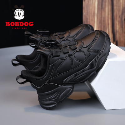 巴布豆皮面运动男童防水运动鞋