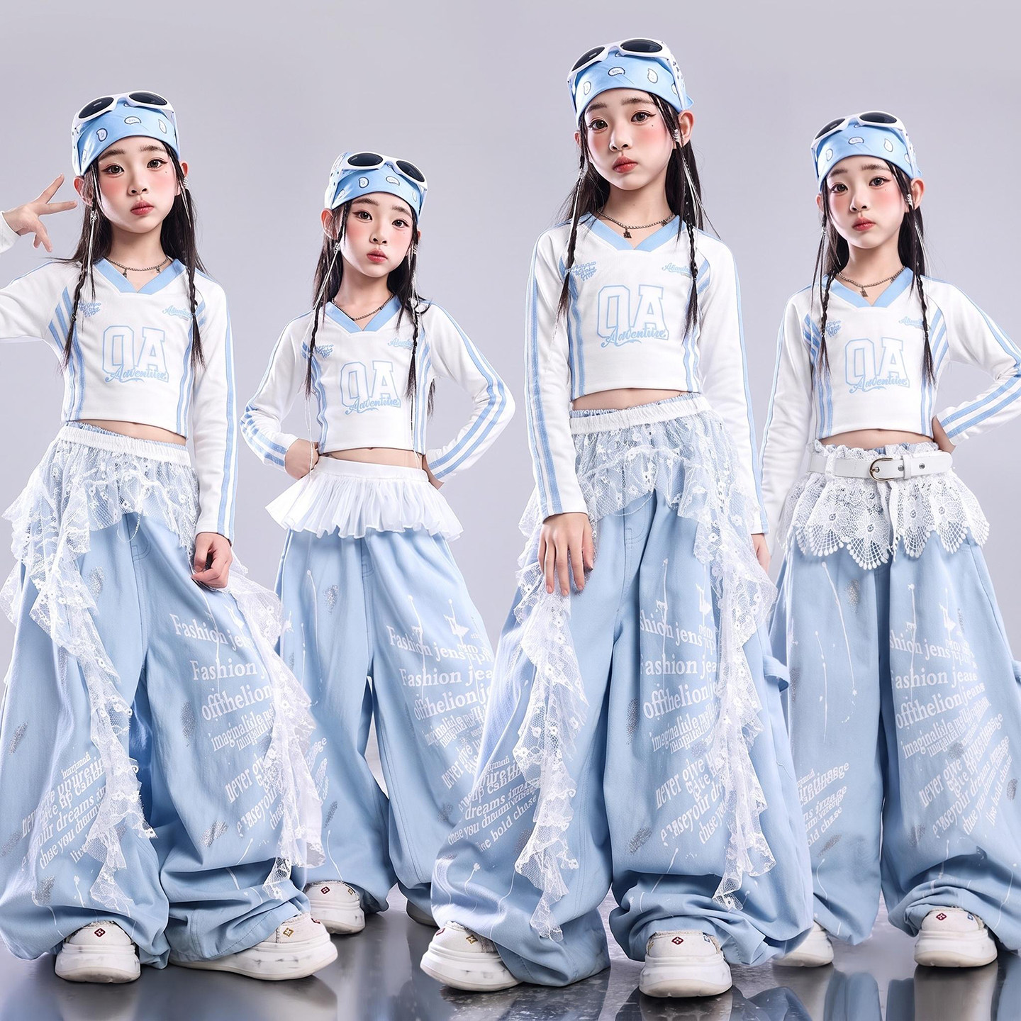 爵士舞服装女童潮酷时髦儿童多巴胺走秀潮服少儿演出服jazz套装女
