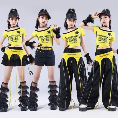 爵士舞服装女童潮酷时髦儿童模特走秀潮服jazz套装少儿爵士演出服