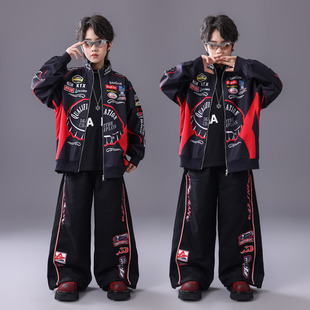 街舞儿童潮服元旦喜庆演出服少儿服装hiphop童装男童走秀潮酷套装