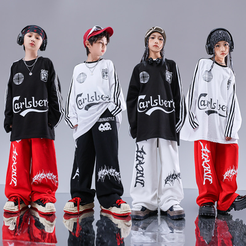 儿童街舞嘻哈演出服少儿服装hiphop炸街童装架子鼓男童潮服套装酷