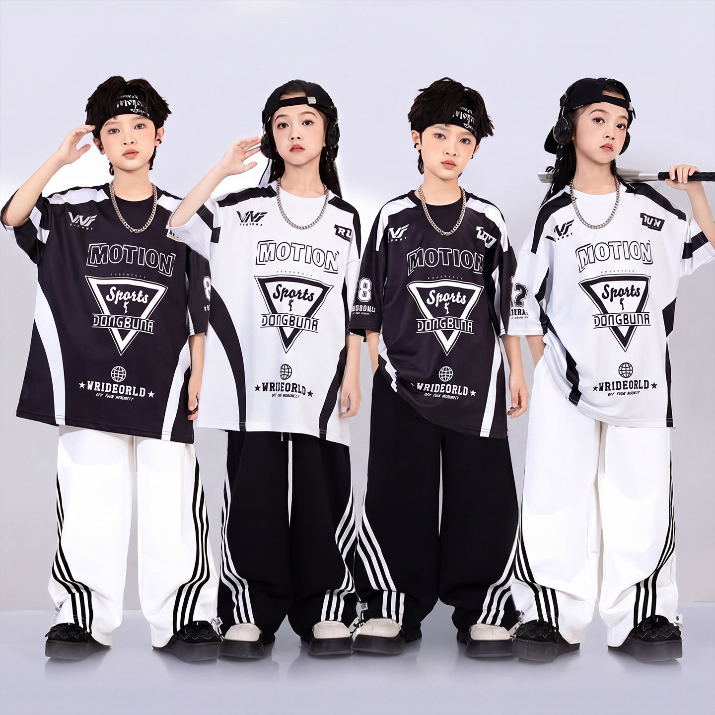 街舞儿童潮服hiphop童装男童架子鼓演出服嘻哈潮牌套装少儿服装酷
