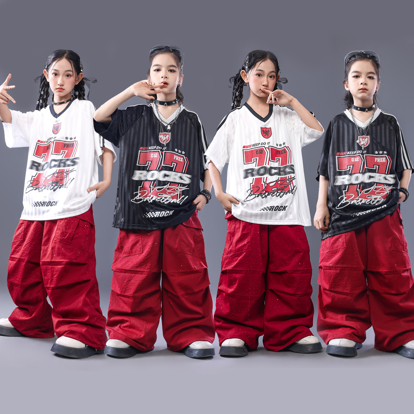街舞儿童朝服六一演出服少儿服装hiphop童装男童嘻哈宽松潮酷套装
