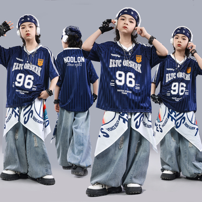 街舞儿童潮服少儿服装hiphop童装架子鼓演出服男童嘻哈宽松套装酷