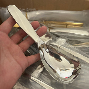 18/10不锈钢地主勺家用分餐勺高颜值盛饭勺盛粥喝汤勺