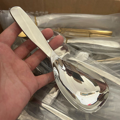 18/10不锈钢地主勺家用分餐勺高颜值盛饭勺盛粥喝汤勺