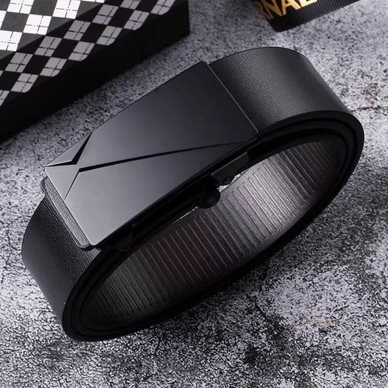 热卖爆款男士牛皮无牙自动扣腰带中青年商务休闲真皮皮带男士皮带