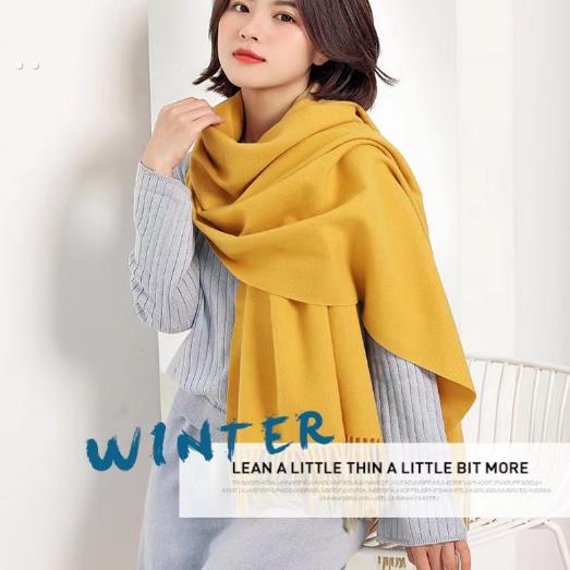 围巾女冬季韩版百搭仿羊绒纯色加厚保暖2025新款高级感超大披肩
