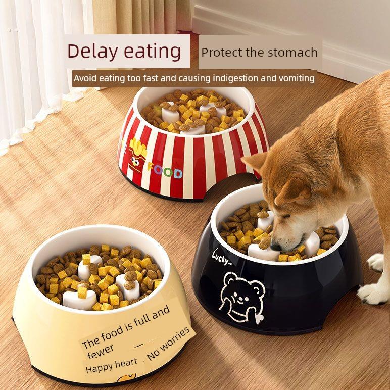 狗碗狗狗慢食碗不锈钢狗盆狗食盆防打翻大口径饭盆水碗宠物用品