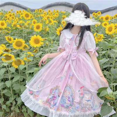 taobao agent Genuine small princess costume teenage, dress, Lolita style, with short sleeve, plus size