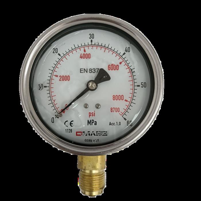 压力表DMASS德玛仕EN837-1德国MBB10B-250-1 100盘 径向25MPA