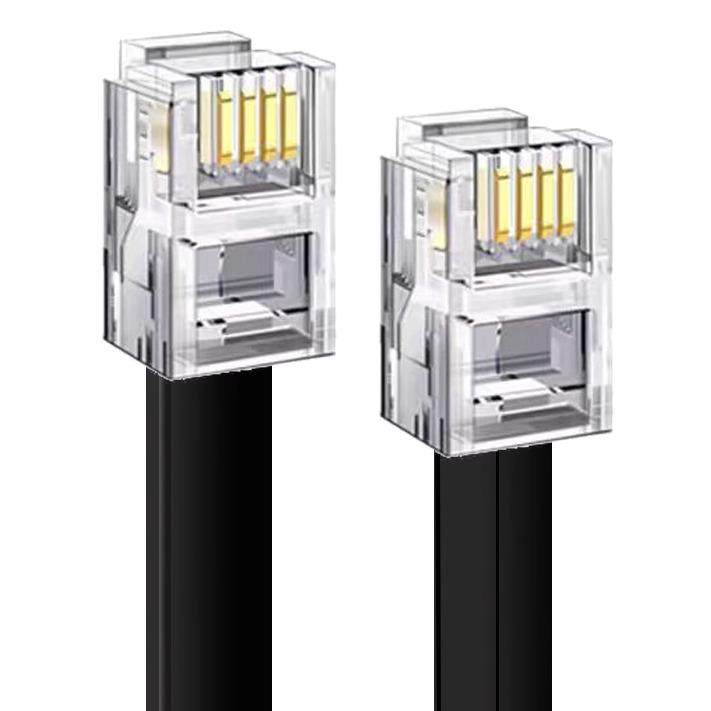 RJ9四芯4P4C通讯线纯铜数据线RJ11成品线4P水晶头工控设备连接线