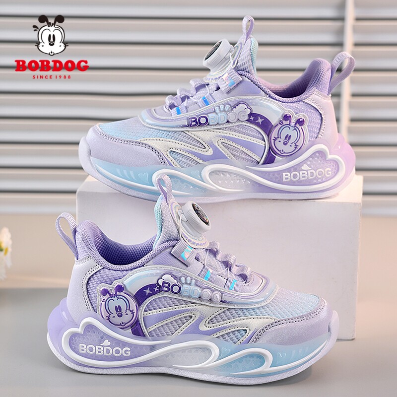 巴布豆童鞋女童运动鞋2026春秋季新款网面透气女孩软底儿童休闲鞋