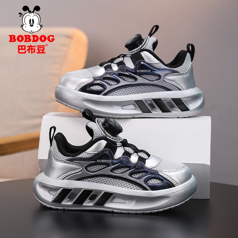 巴布豆童鞋2026春秋新款男童运动鞋子网面透气小学生儿童户外板鞋