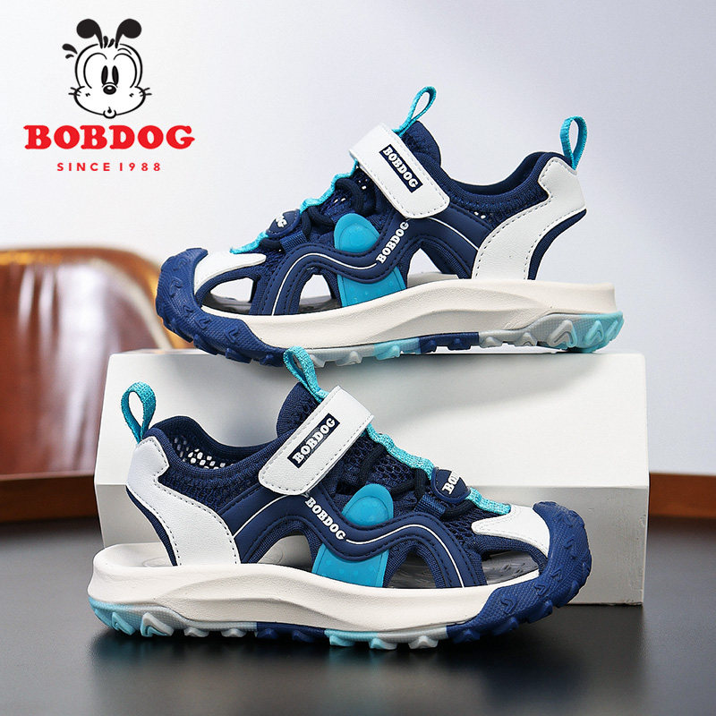 巴布豆童鞋男童包头凉鞋2026夏季新款男孩子小学生儿童软底沙滩鞋