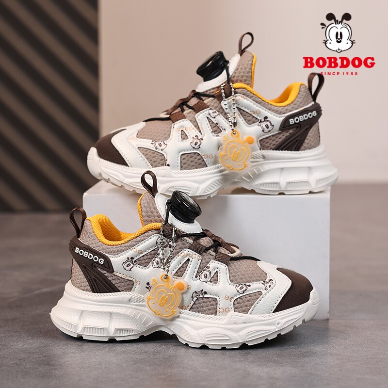 巴布豆童鞋男童运动鞋2026春秋新款网面透气中大童儿童软底休闲鞋