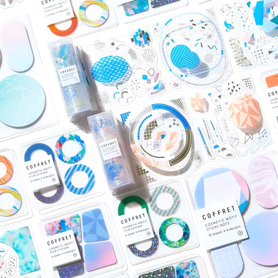 日本KING JIM锦宫COFR001 COFFRET美妆系列贴纸彩妆盘手账贴纸