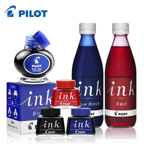 日本Pilot百乐墨水Ink-30非碳素笑脸78G钢笔不堵笔30ml红蓝黑墨水