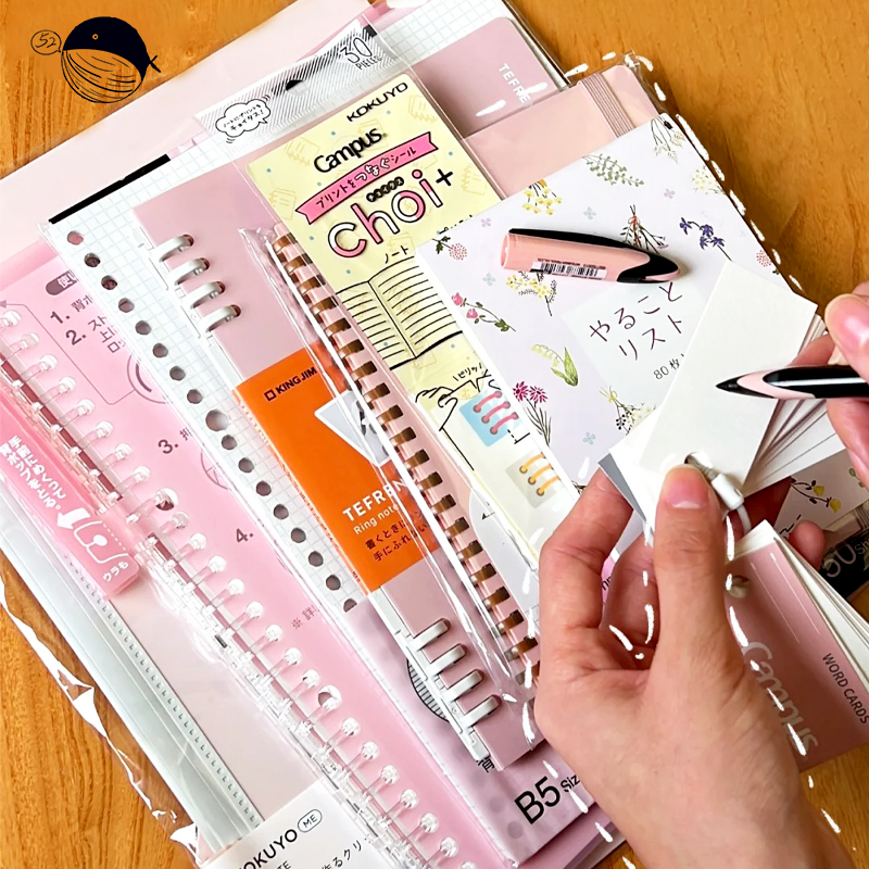 国誉文具套装樱花粉色进口办公文具活页笔记本简约学生办公组合,文具电教/文化用品/商务用品,笔记本/记事本,淘宝优惠券,粉丝福利购,淘宝优惠卷