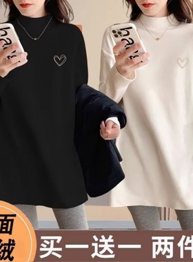 300斤大码2025新款秋季款胖妹妹遮肚外穿德绒长袖女通勤宽松上衣