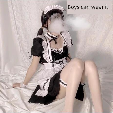 女仆装短裙外穿大码男仆cos女佣可爱日系lolita大码连衣裙洛丽塔