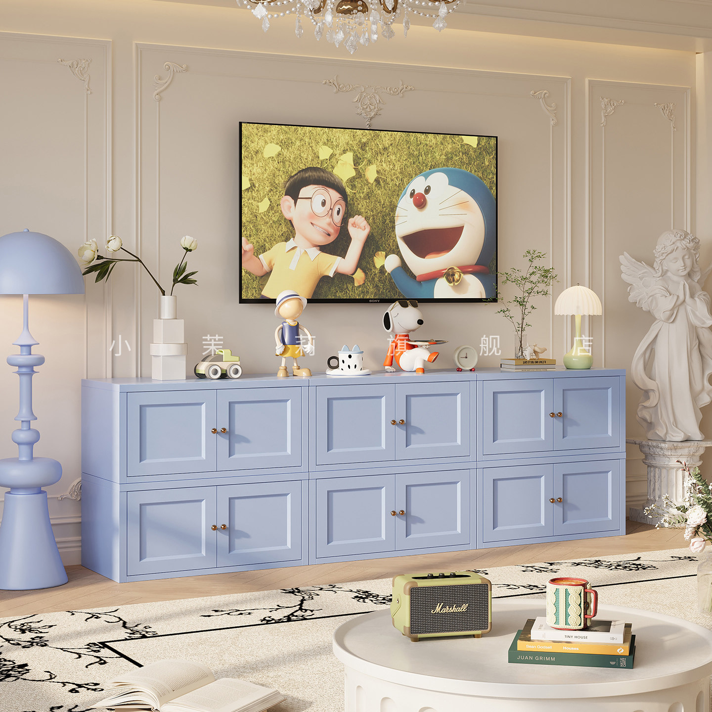 钢制书柜组合柜落地书架自由组合矮柜电视柜边柜格子柜家用收纳柜