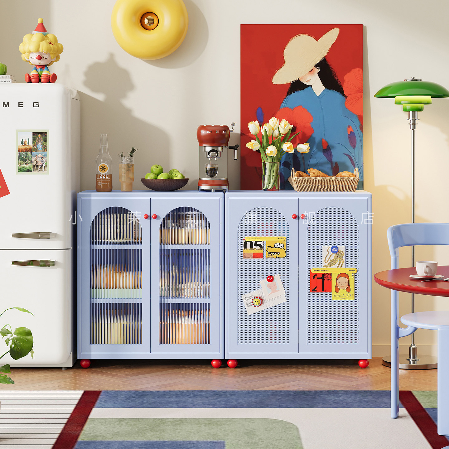 包豪斯铁艺餐边柜客厅边柜靠墙一体储物柜家用小矮柜铁皮柜置物柜,住宅家具,餐边柜,淘宝优惠券,粉丝福利购,淘宝优惠卷