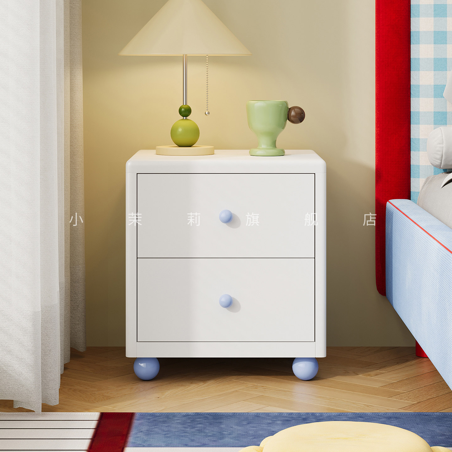 多巴胺窄床头柜新款家居卧室小型置物柜儿童床边铁艺储物柜置物柜