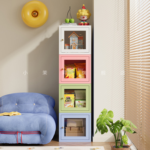飘窗书柜窄款收纳柜飘窗柜储物柜阳台窗边柜靠墙防水防晒铁皮柜子