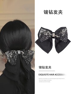 铂思亚高端发饰品高级感羽毛抓夹华尔兹后脑勺发夹大鲨鱼夹