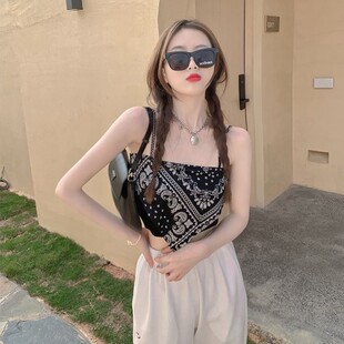 辣妹肚兜三角丝巾抹胸吊带背心女内搭外穿潮ins上衣设计感小众夏