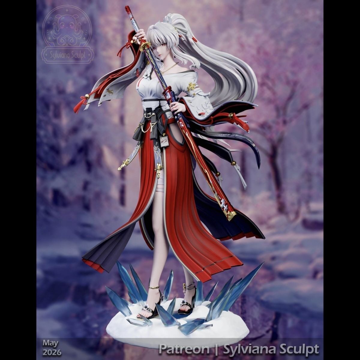 鸣潮  绯雪 3D打印手办模型  gk白模  3D打印摆件，可代