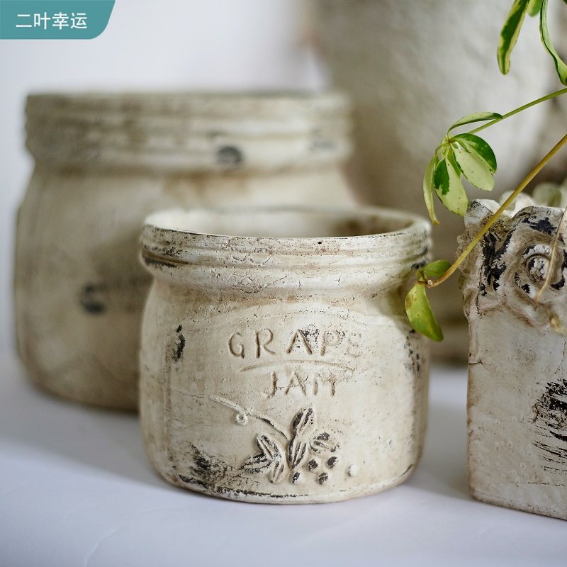 红陶创意奶罐花盆北欧网红图片