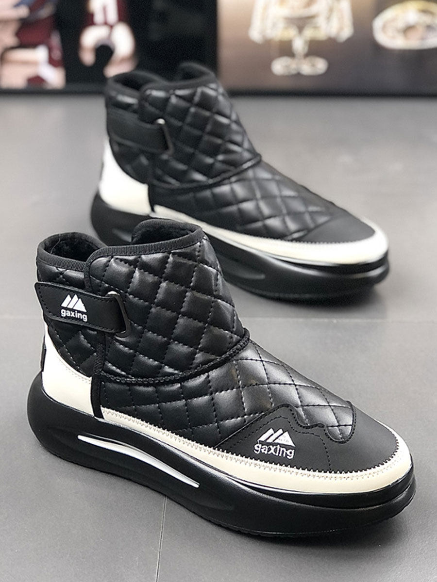 MENS SHOES: WINTER NEW VELVET HIGH-TOP WARM SNOW COTTON THICK-SOLED SLEEVE TRENDY FASHION VERSATILE COTTON SHOES CASUAL SHOES