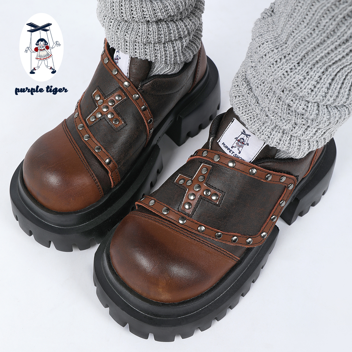 美拉德增高小皮鞋亚文化厚底鞋