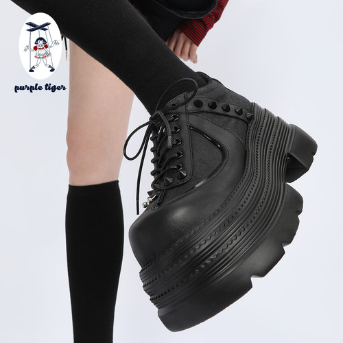 小众设计夏季赛博朋克厚底小皮鞋