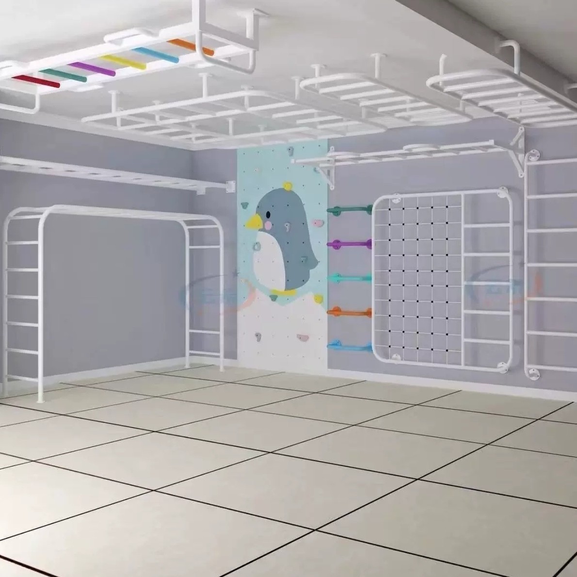 室内攀爬云梯空中云梯儿童房秋千攀岩健身馆引体向上感统综合训练