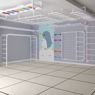 室内攀爬云梯空中云梯儿童房秋千攀岩健身馆引体向上感统综合训练