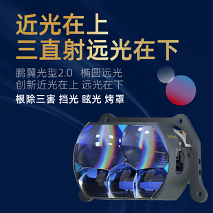 立盯五龙珠MAX 三直射透镜 超亮远光大灯 鹏翼光形 汽车车灯透镜