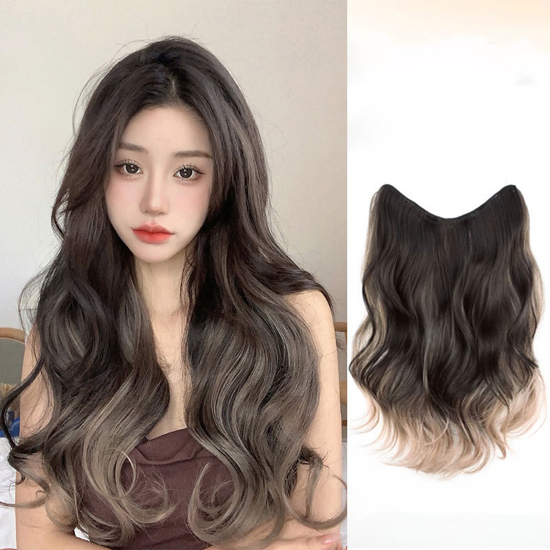 假发女一片式渐变巴黎画染挑染大